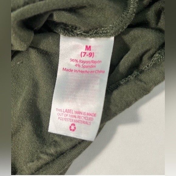 No Boundaries Green Gray Daisy Floral Short Sleeve Top Juniors Size Medium - Picture 6 of 9